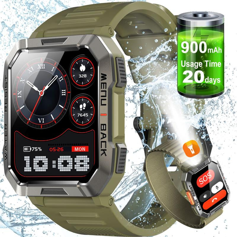 Multifunctional 2.01" Smart Watch for Smartphone, Fashion Digital Watch with LED Light & Outdoor Compass, 900 Mah Ultra-Long Battery Life Sports Waterproof Smart Watch - Blackview