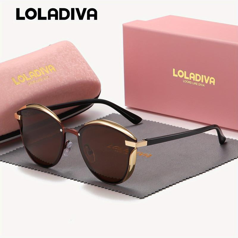 Fathers Day Gift Loladiva Unisex Fashion Cat-Eye Frame Polarized Sunglasses for Outdoor Activities Suitable for Fashionable Dressing and Driving UV400