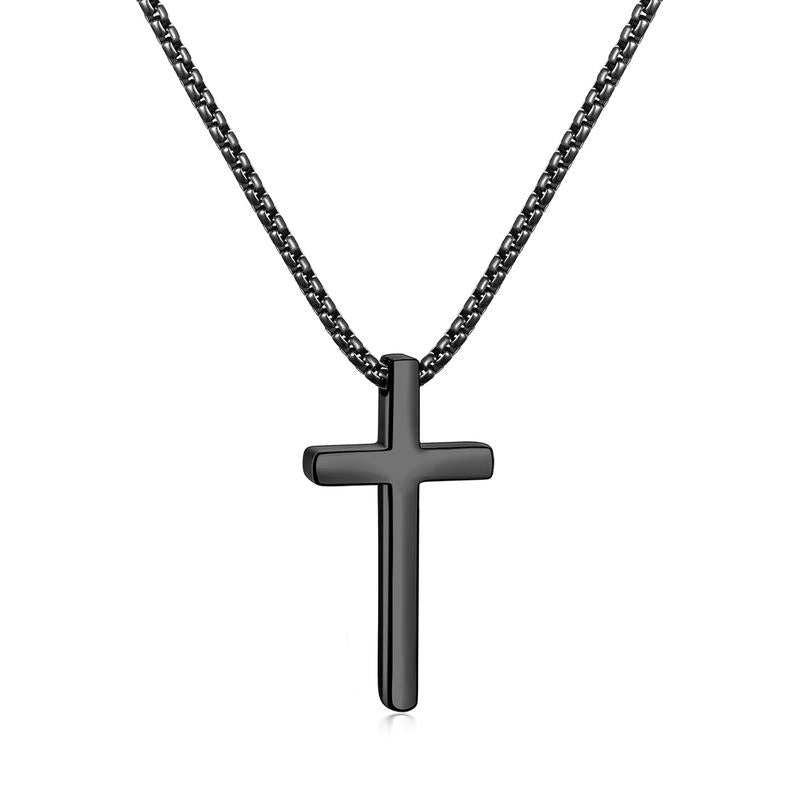 【Father'S Day Gift】Stainless Steel Cross Necklace for Men and Women (Unisex), Mens Necklaces with 2.5Mm Cross Chain for Boys