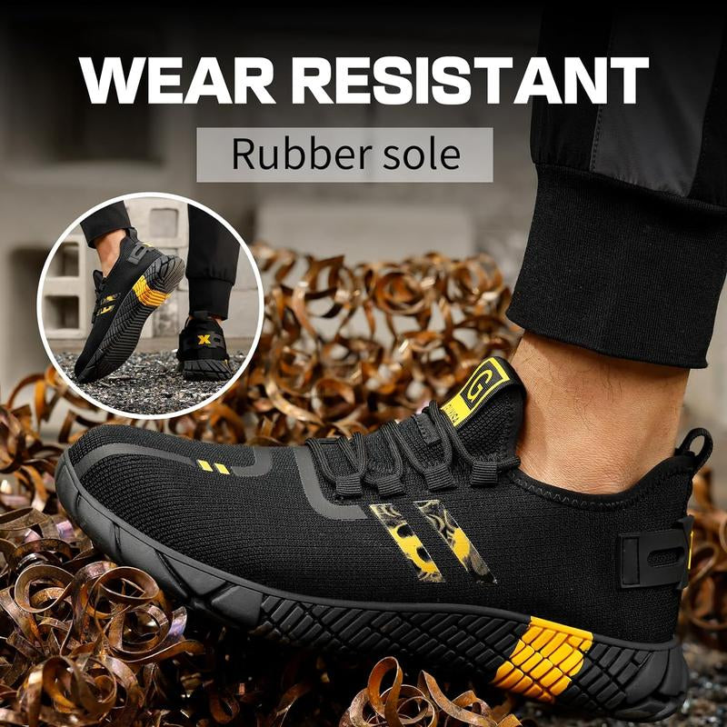Steel Toe Shoes for Men and Women for Work,Safety Steel Toe Sneakers Lightweight Comfortable for Roofing Indestructible Steel Toe Tennis Shoes