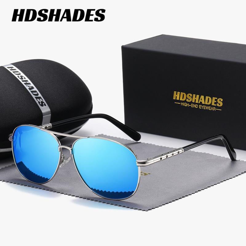 Fathers Day Gift HDSHADES Unisex Retro Versatile Full Frame Sunglasses Camping Sport Polarized Frog Frame Sunglasses UV400