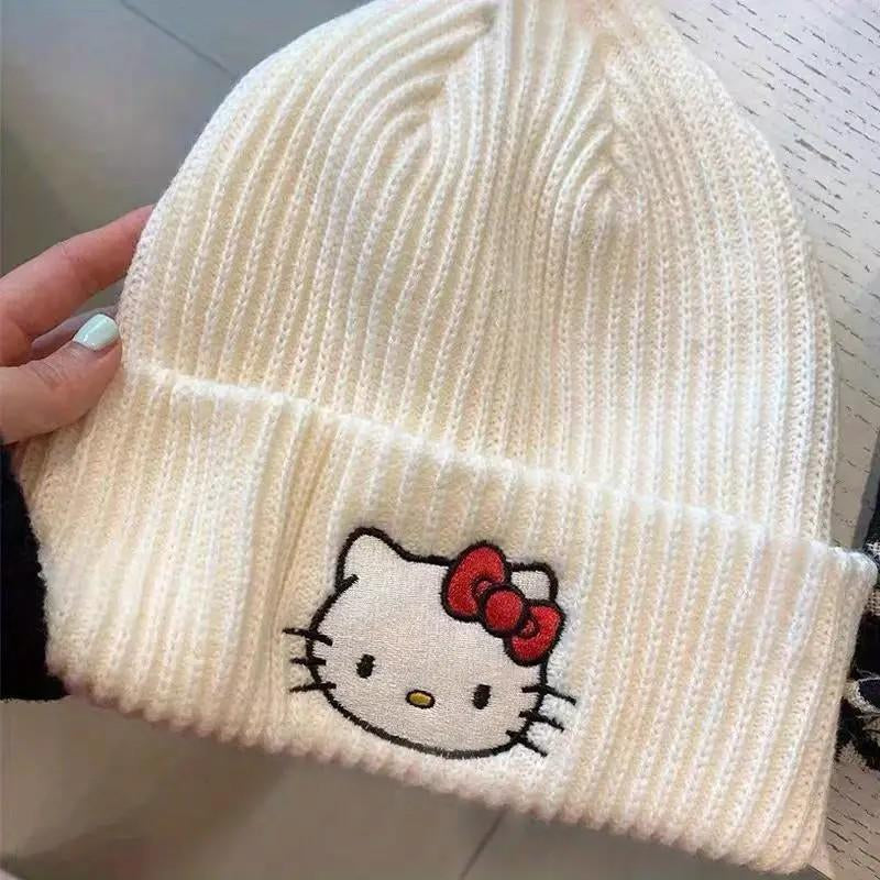 Cute KT Knit Hat, Fun Knit Hat Winter Ski Wet Warm Hat, Suitable for Ladies and Girls Unisex Gift