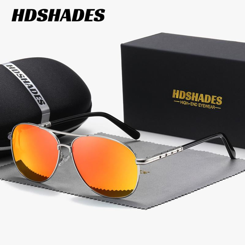 Fathers Day Gift HDSHADES Unisex Retro Versatile Full Frame Sunglasses Camping Sport Polarized Frog Frame Sunglasses UV400