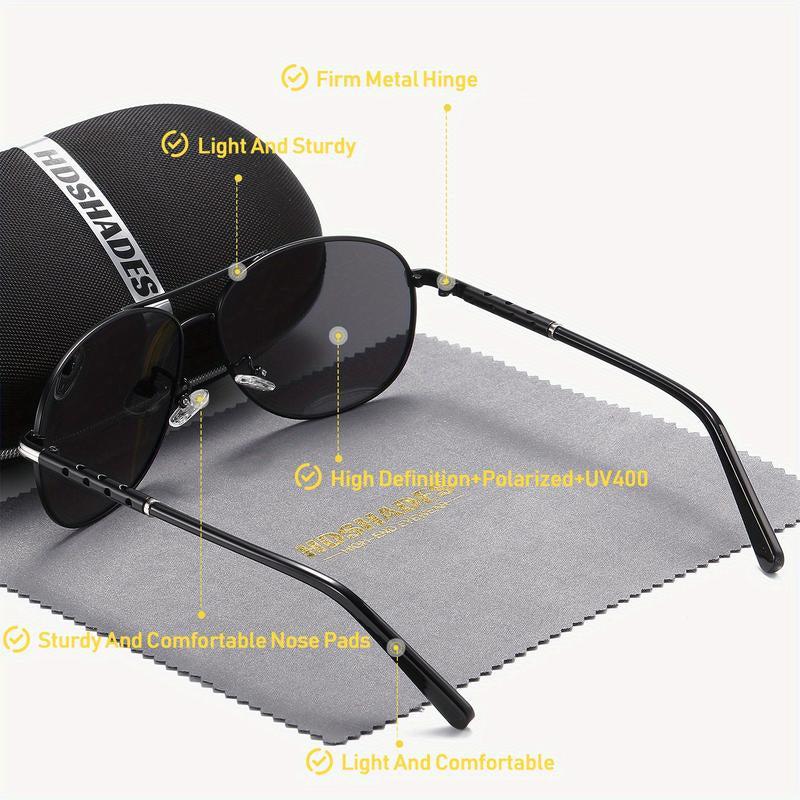 Fathers Day Gift HDSHADES Unisex Retro Versatile Full Frame Sunglasses Camping Sport Polarized Frog Frame Sunglasses UV400