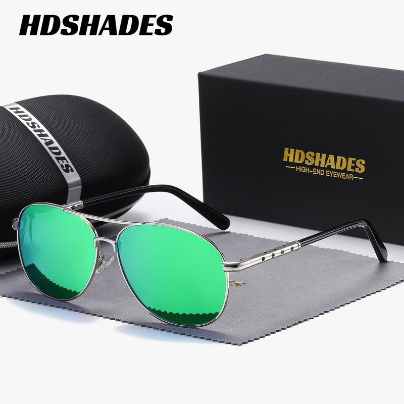 Fathers Day Gift HDSHADES Unisex Retro Versatile Full Frame Sunglasses Camping Sport Polarized Frog Frame Sunglasses UV400
