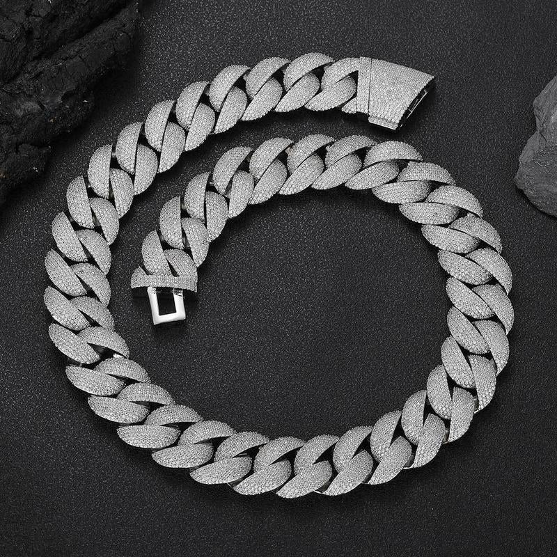 ICE WATER 24Mm Cuban Chain Necklace – Hip Hop Statement Piece for Men, Long Cubic Zircon Highlight