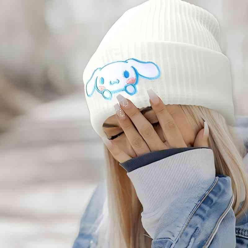 Cute KT Knit Hat, Fun Knit Hat Winter Ski Wet Warm Hat, Suitable for Ladies and Girls Unisex Gift