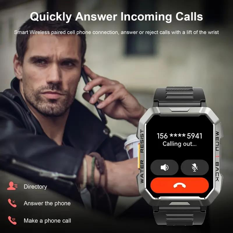 Multifunctional 2.01" Smart Watch for Smartphone, Fashion Digital Watch with LED Light & Outdoor Compass, 900 Mah Ultra-Long Battery Life Sports Waterproof Smart Watch - Blackview