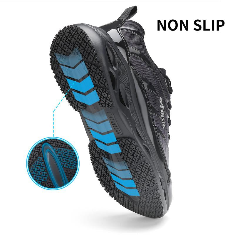 2025 New Men'S Non Slip Work Shoes, Slip Resistant Sneakers for Comfortable Casual Walking, Restaurant Chef Shoes, Breathable Cushioned Running Tennis Footwear
