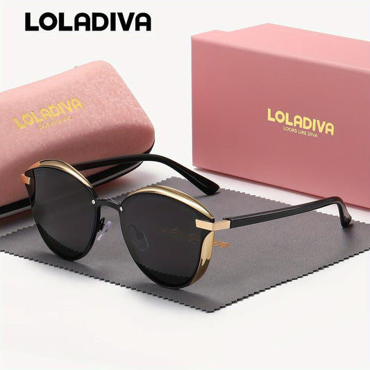 Fathers Day Gift Loladiva Unisex Fashion Cat-Eye Frame Polarized Sunglasses for Outdoor Activities Suitable for Fashionable Dressing and Driving UV400