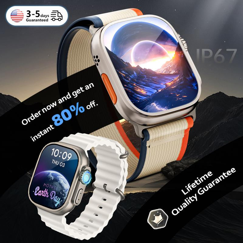 Rugged Smartwatch with 2.01" HD Touch Screen, Bluetooth Calling, 120+ Sports Modes, Waterproof, Long Battery Life, Android & Ios Compatibility - Wearable