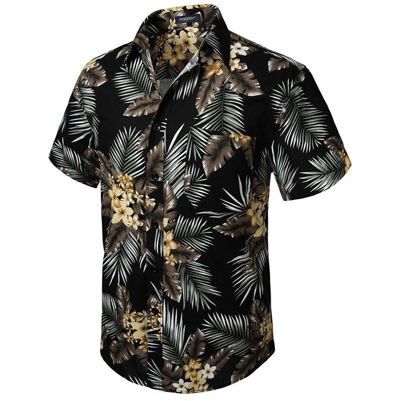 Hawaiian Shirt for Men Short Sleeve Button down Shirt Men Casual Summer Tropical Beach Aloha Shirts for Men Hawaii Party Top Menswear Red Shortsleeve Memeshirts