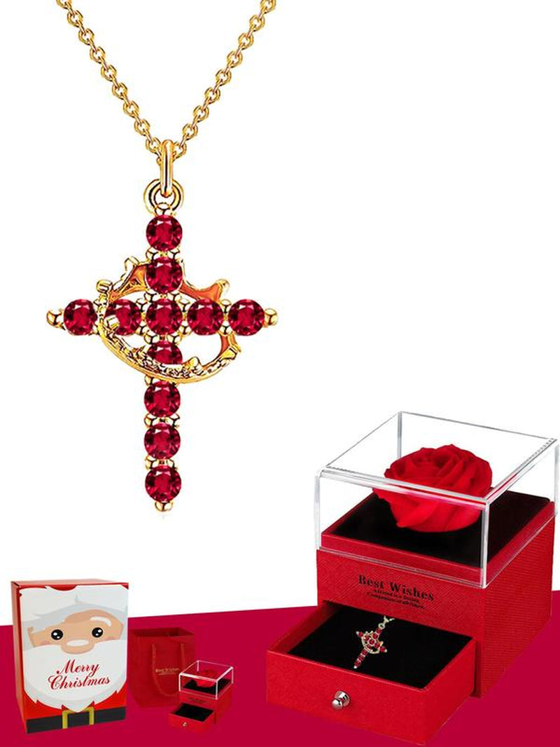Rhinestone Crown & Cross Pendant Necklace for Women, Cross Necklace for Men Jewelry for Party, Daily Clothing Decor, Trendy All-Match & Exquisite Jewelry for Birthday Gift, Fall Outfits, Fall Freshness, Statement Necklace, Best Mother'S Day Gifts