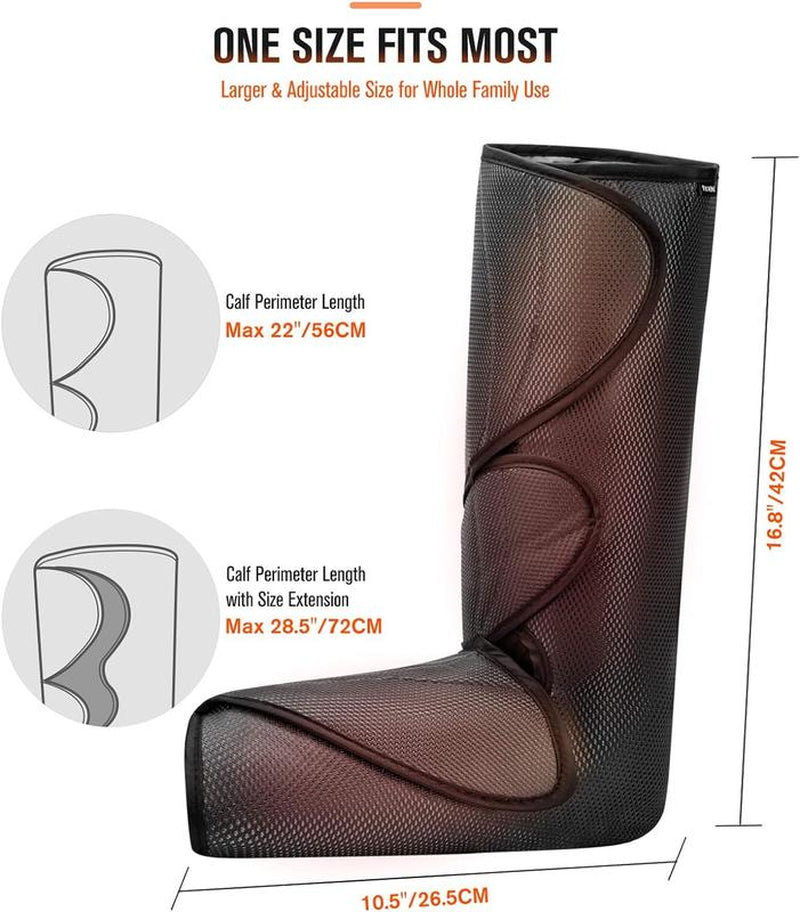 【FIT KING】 Leg and Foot Massager with Heat Air Compression Leg Massager Boots Adjustable Feetmassager for Fathers Day Gift