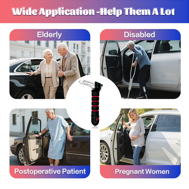 【Best Father'S Day Gifts】Car Door Handle for Elderly Senior Kit 3-In-1 Car Assist Handle Firm Grip to Multifunction Handle Car Door and Handicapped Help Sit in Back Seat,Window Breaker