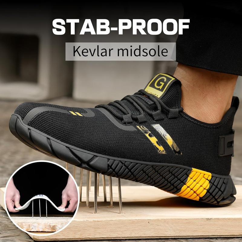 Steel Toe Shoes for Men and Women for Work，Safety Steel Toe Sneakers Lightweight Comfortable for Roofing Indestructible Steel Toe Tennis Shoes