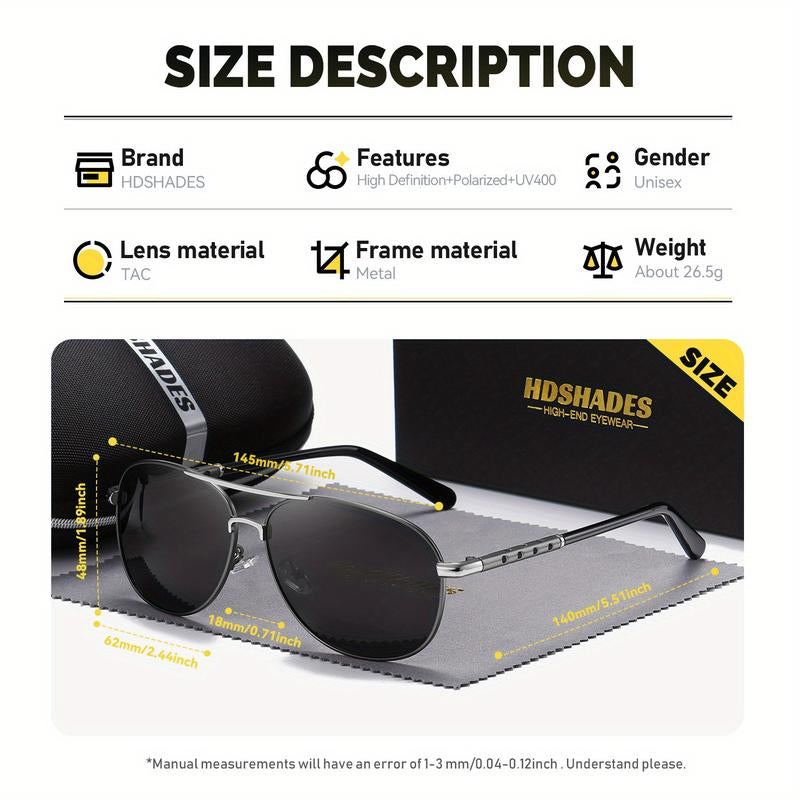 Fathers Day Gift HDSHADES Unisex Retro Versatile Full Frame Sunglasses Camping Sport Polarized Frog Frame Sunglasses UV400