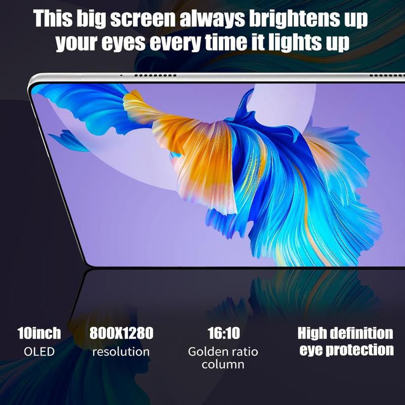 10.1 Inch Android 7.0 Tablet - 2GB RAM, 32GB Storage, Dual SIM, 1280X800 IPS Display, 5MP+13MP Camera, 5000Mah Battery,With Keyboard Mouse Stylus Case, Fathers Day Gift