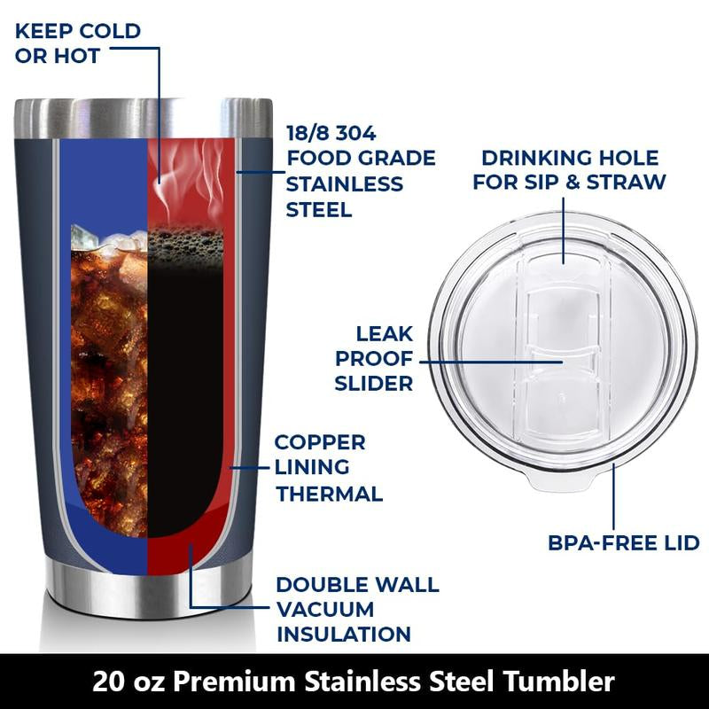 Neweleven Gifts for Dad - Stainless Steel 20 Oz Tumbler Drinkware Flasks