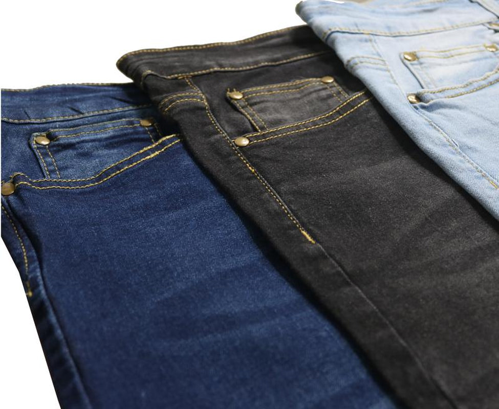 Men'S 3-Pack Flex Stretch Slim Straight Jeans with 5 Pockets Denim Fabric Menswear