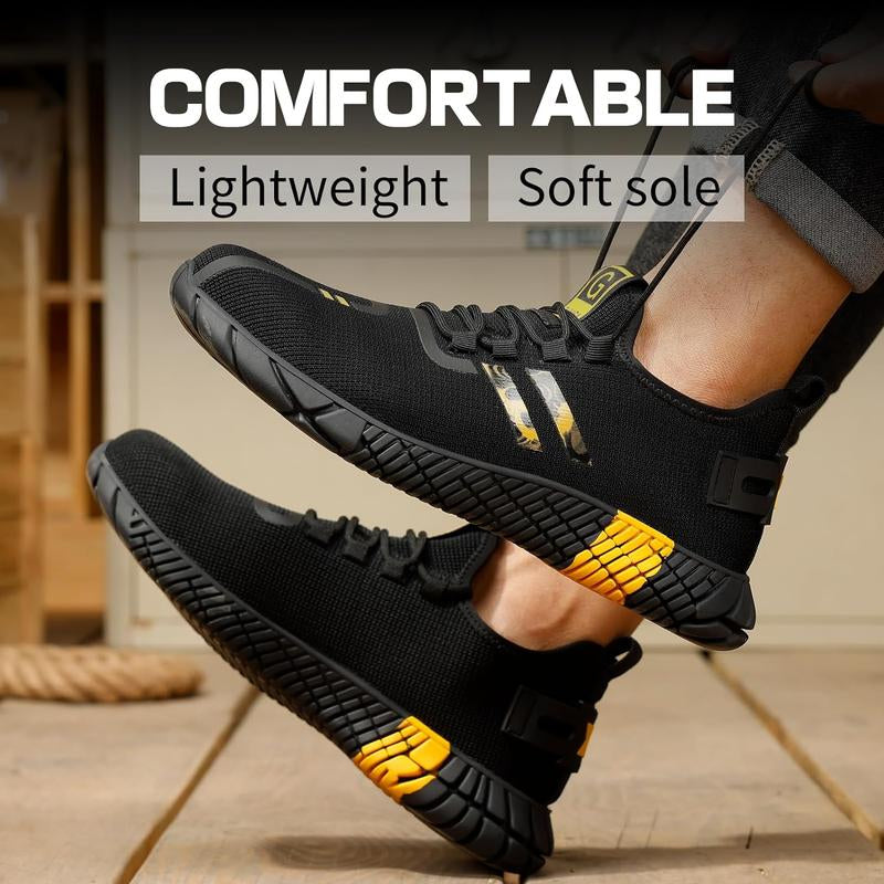 Steel Toe Shoes for Men and Women for Work，Safety Steel Toe Sneakers Lightweight Comfortable for Roofing Indestructible Steel Toe Tennis Shoes