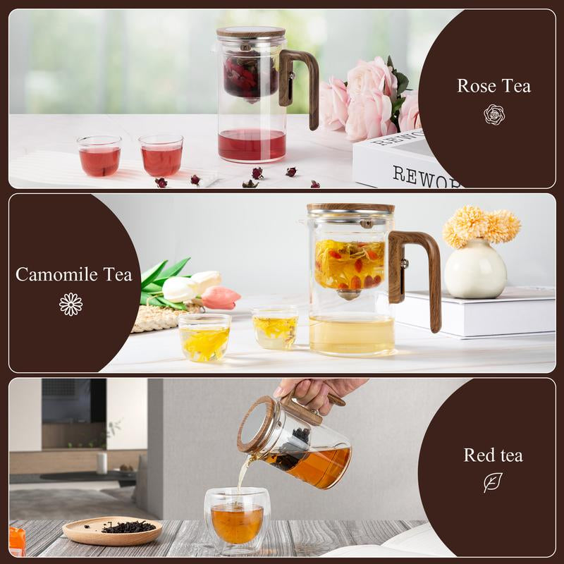 Fathers Day Dad Gifts - Gifts for Dad, Fathers Day Dads Gift from Daughter, Son, Wife - Enchantipot Magic Pot - Separator Pot with Magnet, Inner Biliary Magnet Cup, Enchanted Glass Teapot with Strainer