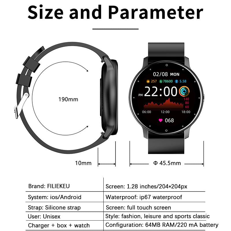Smart Watch Men Women Bluetooth Call Watch Sports Waterproof Smartwatch Fashion Pink Silicone Couple Smartwatches for Ios Android Wearable Smartphone