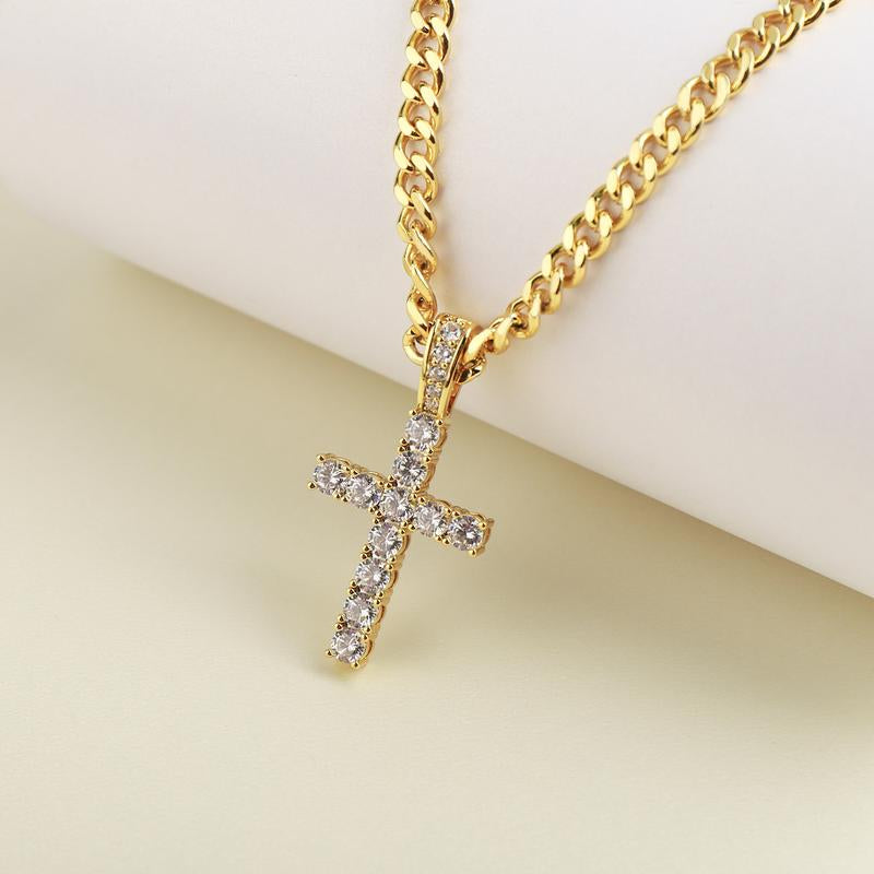 14K Gold Y2K Accessories Cross Necklace for Women and Men - Christian Accessory with Chain Design Necklaces Men Rosary Necklace Chunkyjewelry