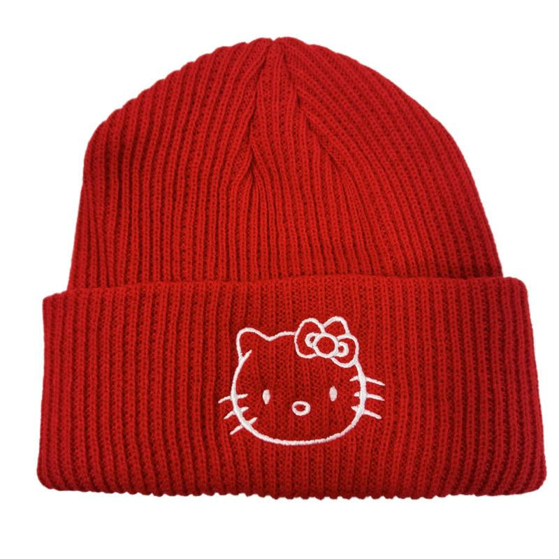 Cute KT Knit Hat, Fun Knit Hat Winter Ski Wet Warm Hat, Suitable for Ladies and Girls Unisex Gift