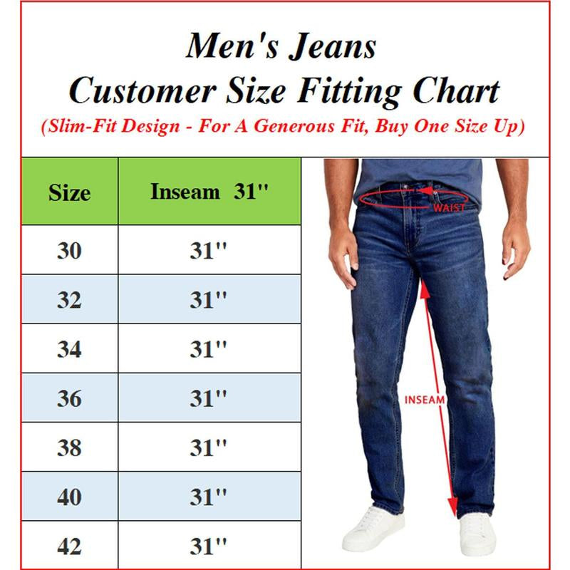 Men'S 3-Pack Flex Stretch Slim Straight Jeans with 5 Pockets Denim Fabric Menswear