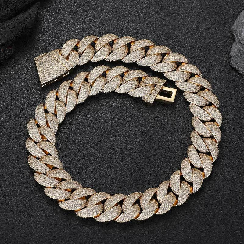 ICE WATER 24Mm Cuban Chain Necklace – Hip Hop Statement Piece for Men, Long Cubic Zircon Highlight