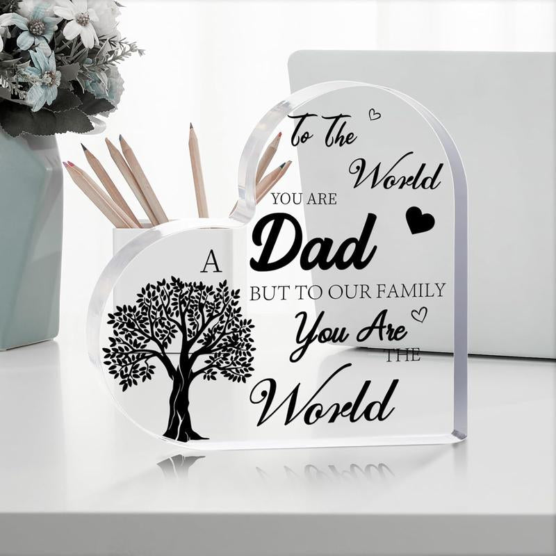 Fathers Day Gifts, Dad Birthday Gift, Dad Gifts from Daughter Son, Birthday Gift for Dad, Daddy Gifts, Acrylic Plaque Father Gifts for Birthday Fathers Day Decoration Smooth Ornaments Print