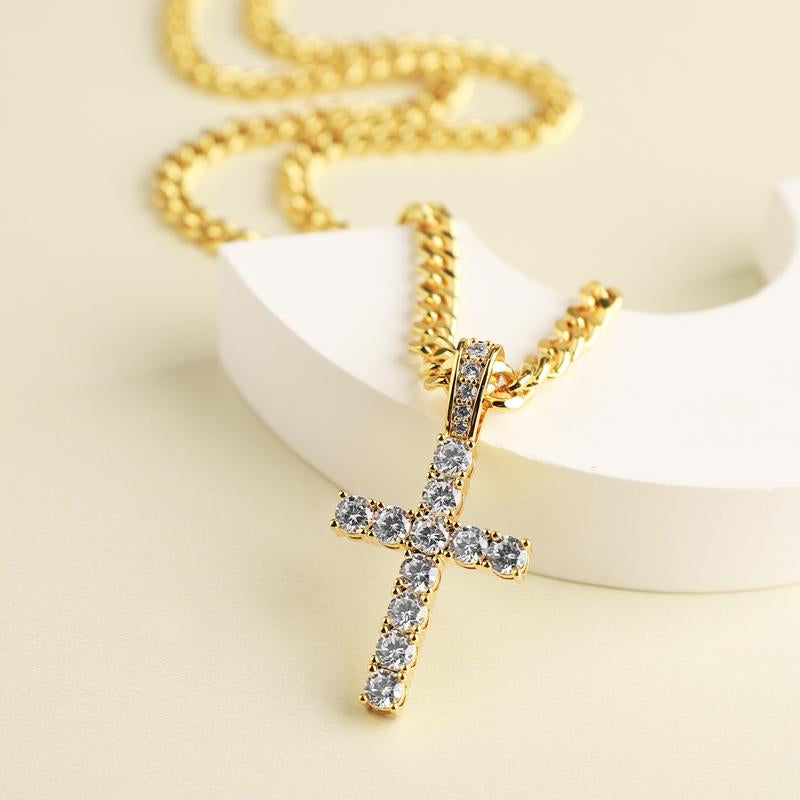 14K Gold Y2K Accessories Cross Necklace for Women and Men - Christian Accessory with Chain Design Necklaces Men Rosary Necklace Chunkyjewelry