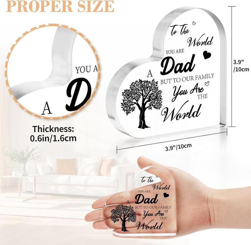 Fathers Day Gifts, Dad Birthday Gift, Dad Gifts from Daughter Son, Birthday Gift for Dad, Daddy Gifts, Acrylic Plaque Father Gifts for Birthday Fathers Day Decoration Smooth Ornaments Print