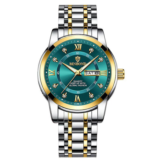 BINBOND Watch for Men Luxury Diamond Classic Business Dress Stainless Steel Mens Wrist Watches with Day Date Waterproof Luxury Watches Jamtangan Original Poedagar Watch 7169