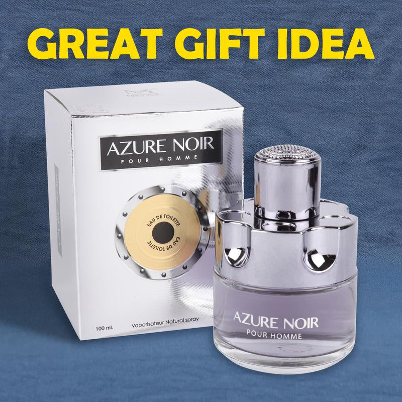 Azure Noir Eau De Toilette Natural Spray Cologne for Men 100Ml/3.4Fl.Oz. - Fragrance for Men