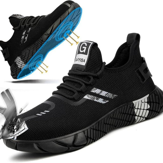 Steel Toe Shoes for Men and Women for Work，Safety Steel Toe Sneakers Lightweight Comfortable for Roofing Indestructible Steel Toe Tennis Shoes