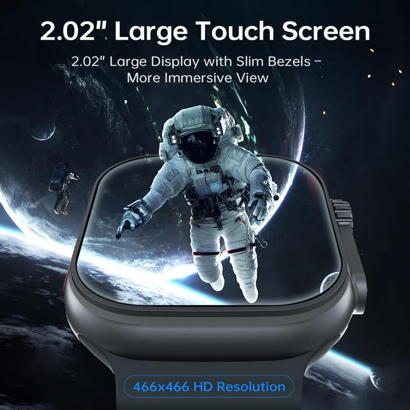 Rugged Smartwatch with 2.01" HD Touch Screen, Bluetooth Calling, 120+ Sports Modes, Waterproof, Long Battery Life, Android & Ios Compatibility - Wearable