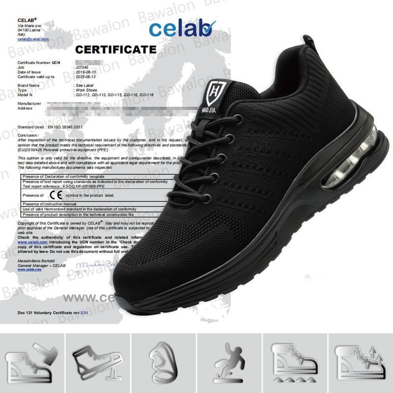 Steel Toe Shoes for Men Women Lightweight Comfortable Work Shoes Indestructible Slip Resistant Safety Shoes with Air Cushion Sneakers Casual Athletic Shoes Non-Slip Safety Sneakers Casual Athletic Shoes Boy Closed Footwear Worker