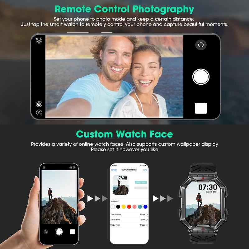 Multifunctional Smart Watch, Fashion Digital Watch with Weather Forcast, Waterproof Sports Watch for Women & Men, Wearable, Electronic Gadgets, Cyber