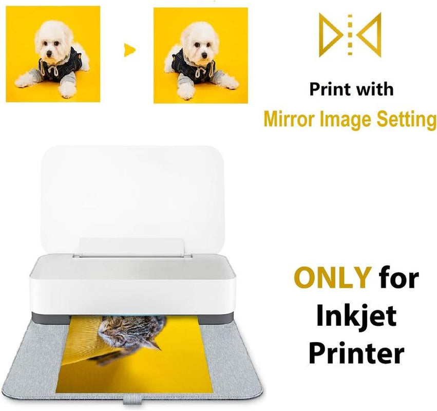 A-SUB Light Fabric Transfer Paper for Inkjet Printers, 20 Sheets, 8.5X11 Inches, Durable, Long Lasting Transfer, No Cracking
