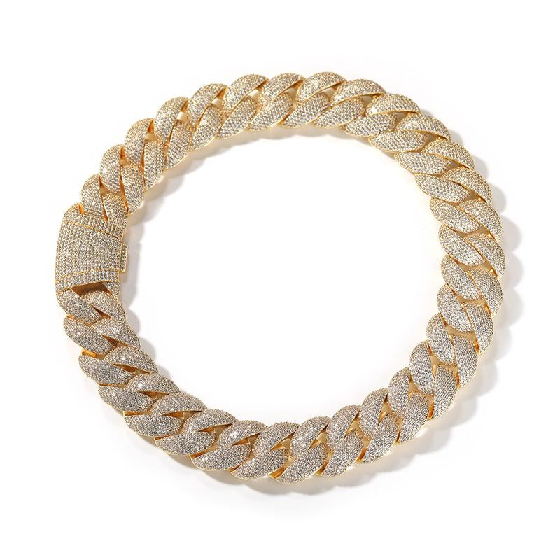 ICE WATER 24Mm Cuban Chain Necklace – Hip Hop Statement Piece for Men, Long Cubic Zircon Highlight