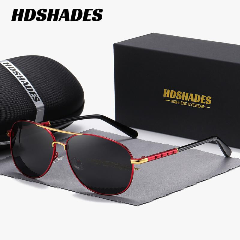 Fathers Day Gift HDSHADES Unisex Retro Versatile Full Frame Sunglasses Camping Sport Polarized Frog Frame Sunglasses UV400