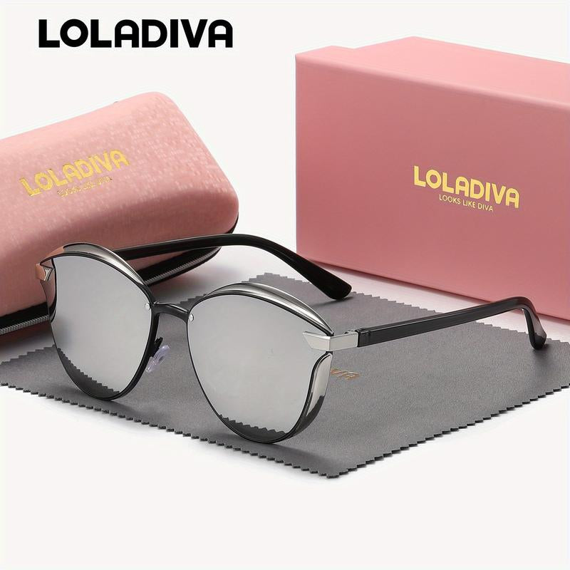 Fathers Day Gift Loladiva Unisex Fashion Cat-Eye Frame Polarized Sunglasses for Outdoor Activities Suitable for Fashionable Dressing and Driving UV400