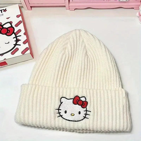 Cute KT Knit Hat, Fun Knit Hat Winter Ski Wet Warm Hat, Suitable for Ladies and Girls Unisex Gift
