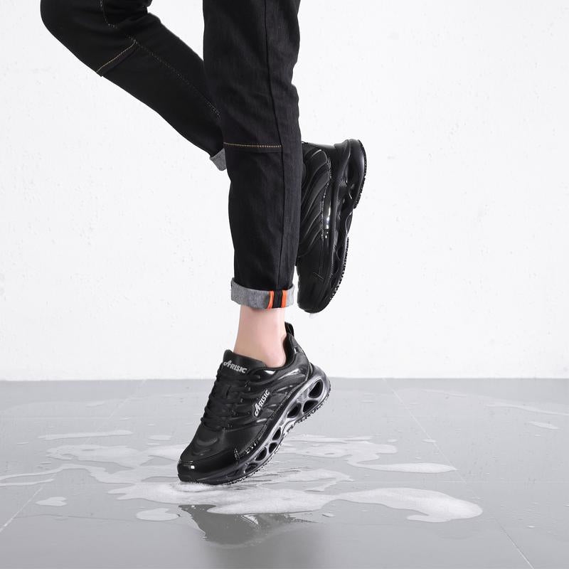 2025 New Men'S Non Slip Work Shoes, Slip Resistant Sneakers for Comfortable Casual Walking, Restaurant Chef Shoes, Breathable Cushioned Running Tennis Footwear