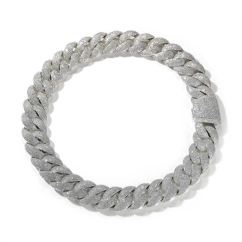 ICE WATER 24Mm Cuban Chain Necklace – Hip Hop Statement Piece for Men, Long Cubic Zircon Highlight