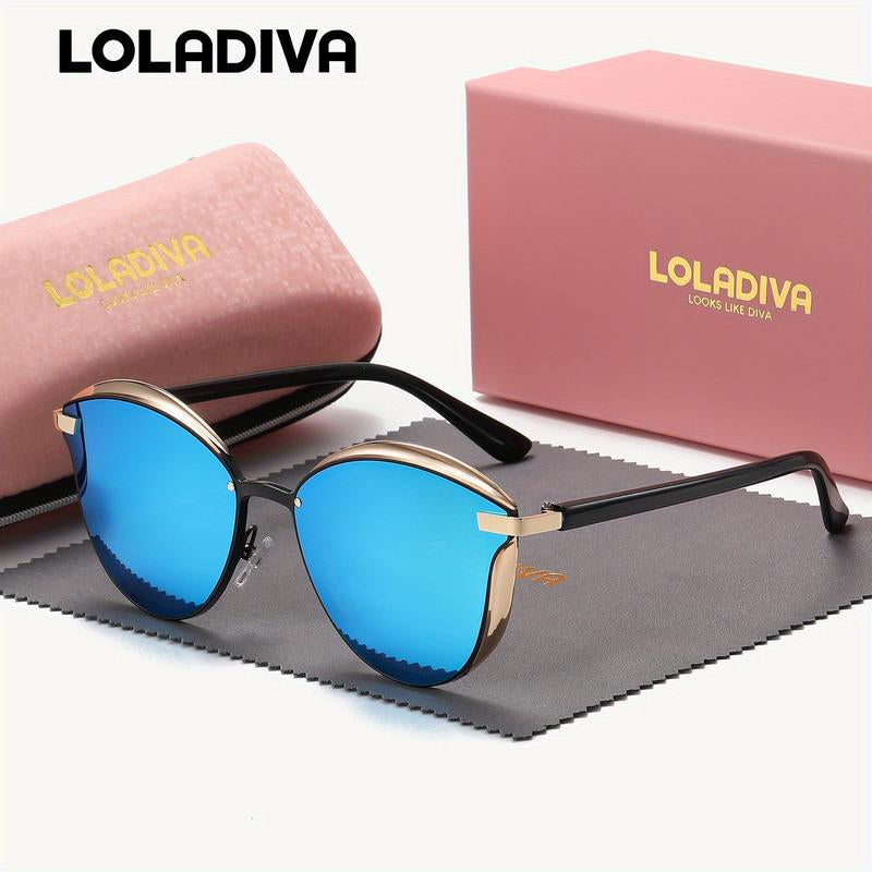 Fathers Day Gift Loladiva Unisex Fashion Cat-Eye Frame Polarized Sunglasses for Outdoor Activities Suitable for Fashionable Dressing and Driving UV400