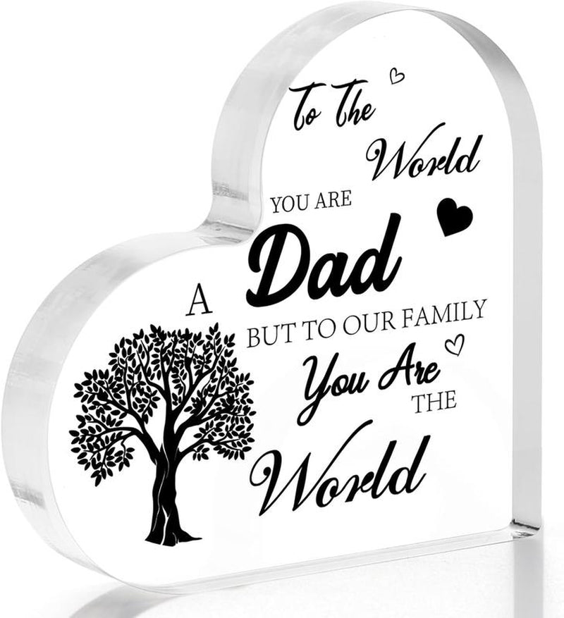 Fathers Day Gifts, Dad Birthday Gift, Dad Gifts from Daughter Son, Birthday Gift for Dad, Daddy Gifts, Acrylic Plaque Father Gifts for Birthday Fathers Day Decoration Smooth Ornaments Print