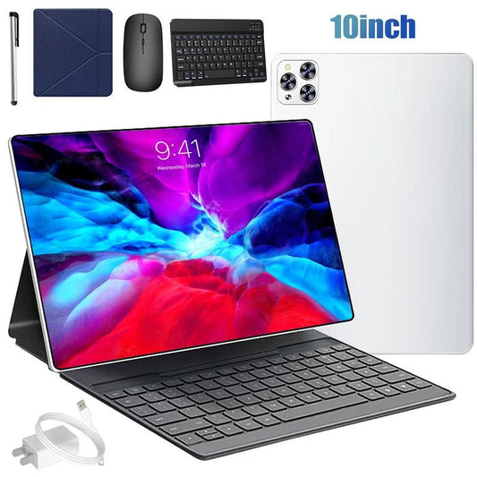 10.1 Inch Android 7.0 Tablet - 2GB RAM, 32GB Storage, Dual SIM, 1280X800 IPS Display, 5MP+13MP Camera, 5000Mah Battery,With Keyboard Mouse Stylus Case, Fathers Day Gift